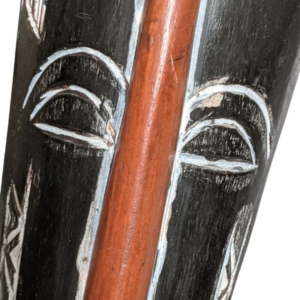 Face mask hand handcrafted Ghana wooden stand souvenir collectable ethnic - Picture 8 of 10